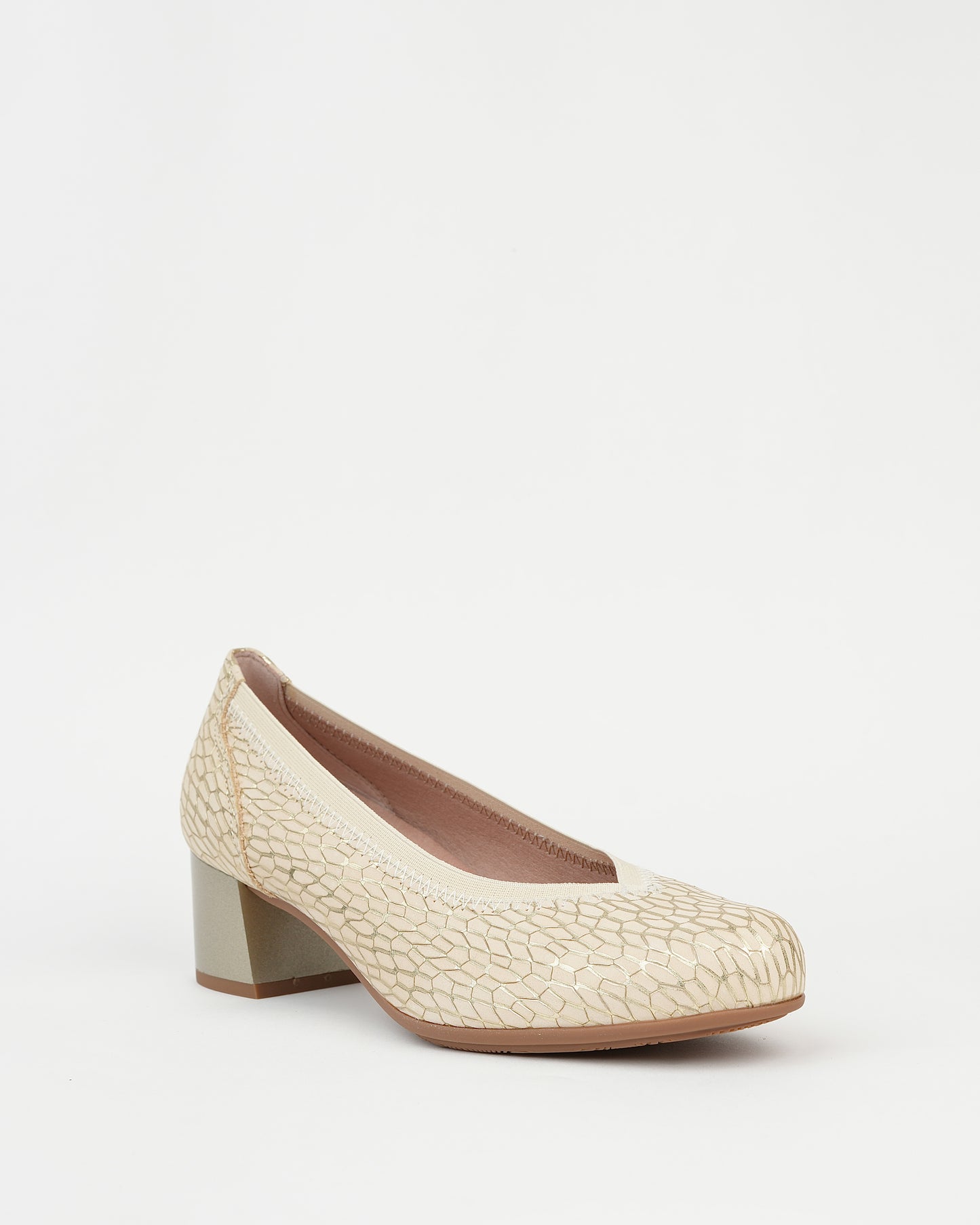 Pitillos spanish mid heel shoes for women in gold