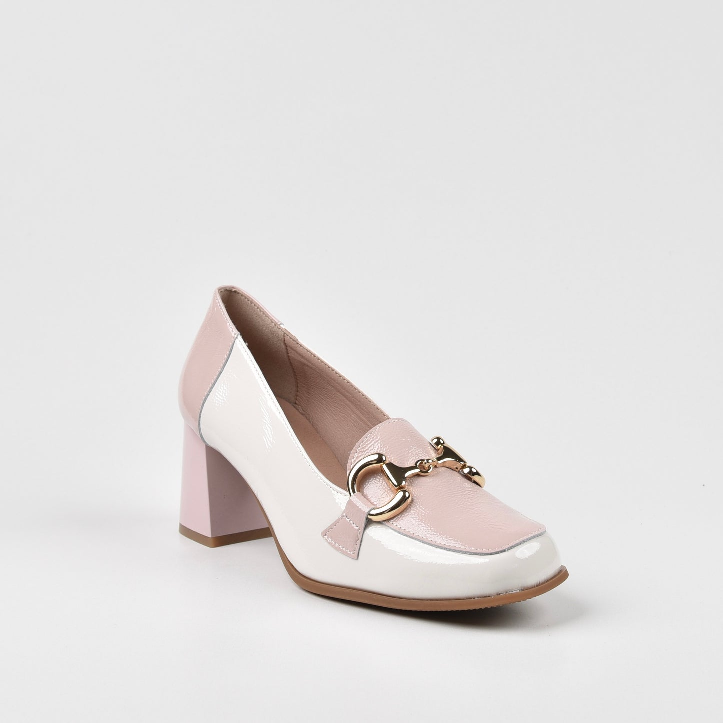 Pitillos Spanish High-heel Shoe for Women in Pink-Cream.