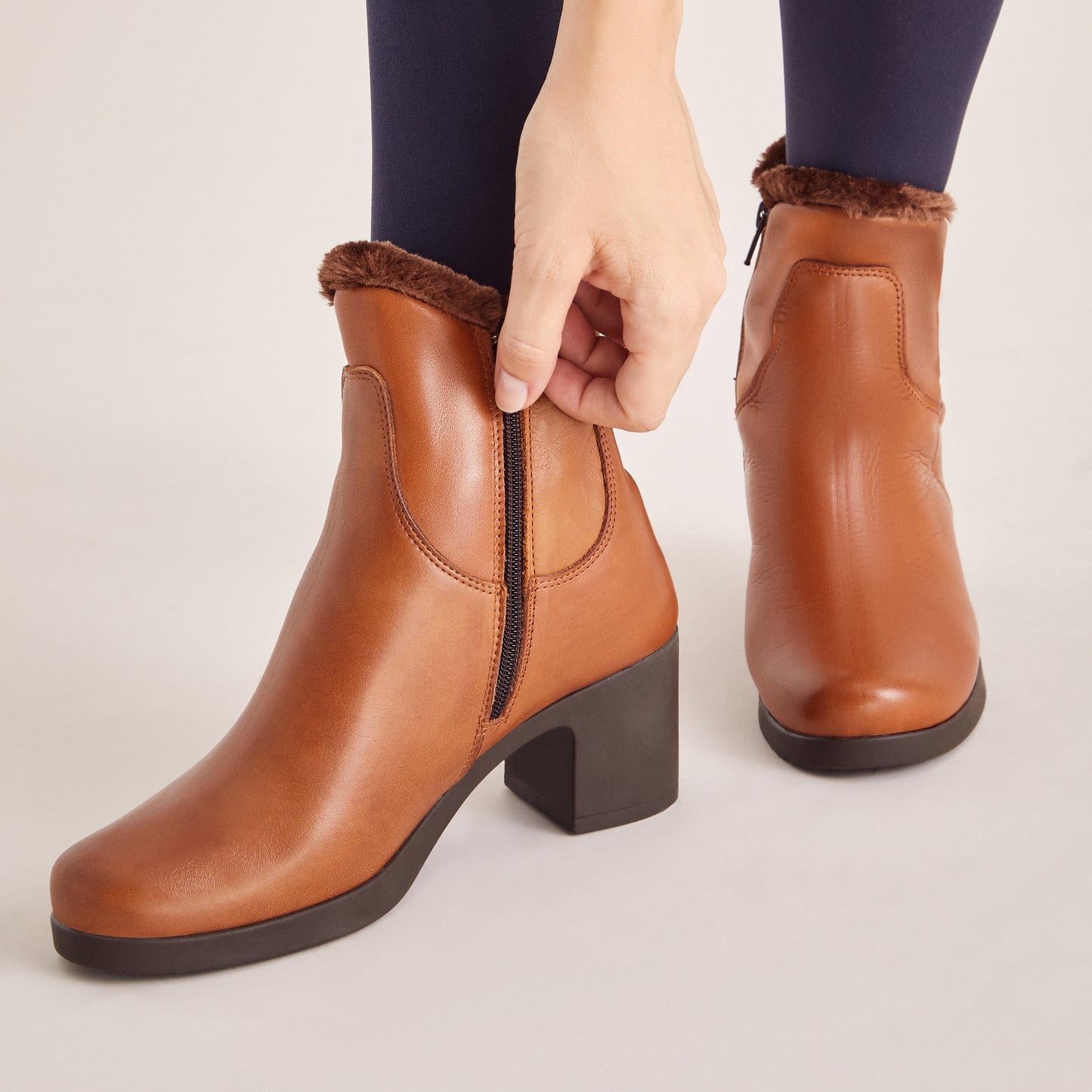 Pitillos 100% Genuine Leather Spanish boots in Camel for women