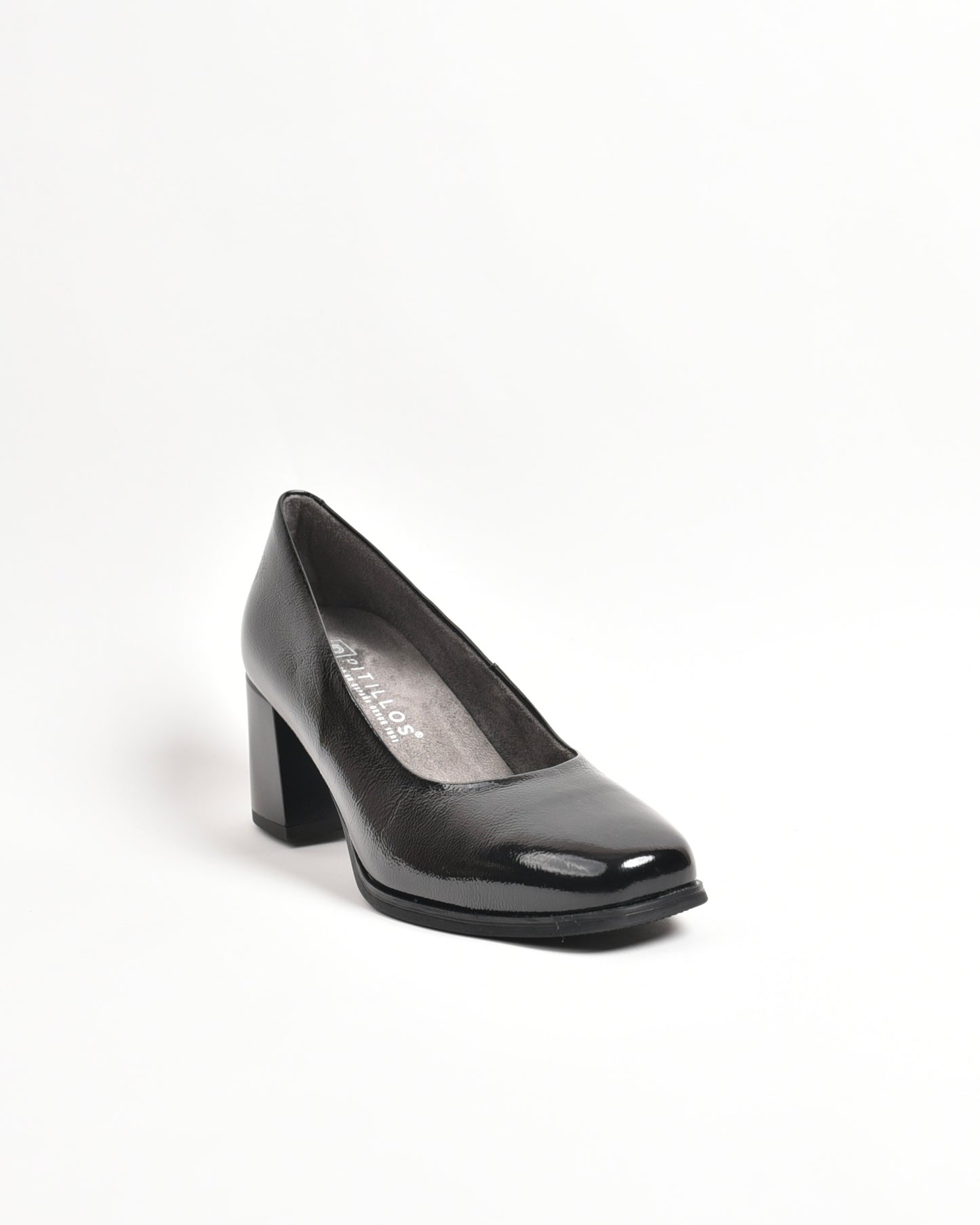 Pitillos classic high heel shoes for women in shiny black