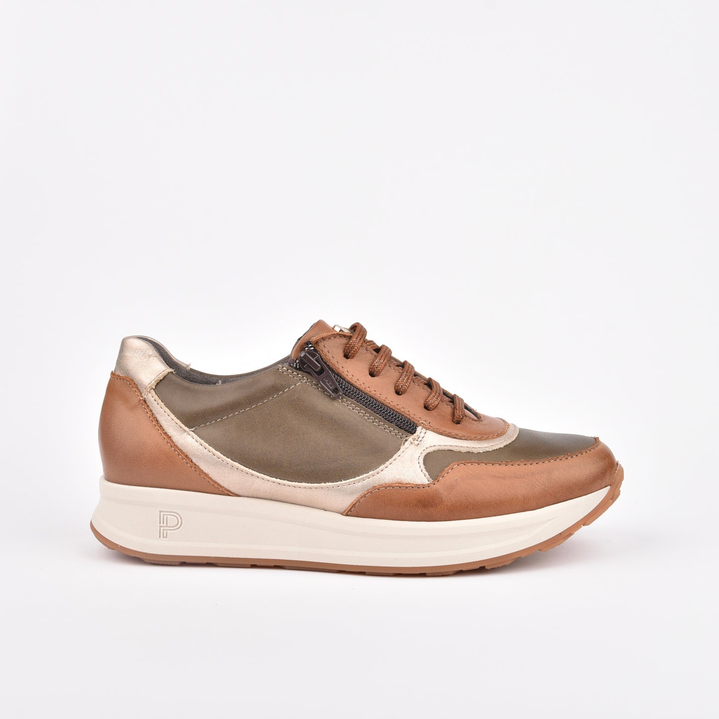 10205 Pitillos 100% Genuine Leather Spanish sneakers for women in Camel