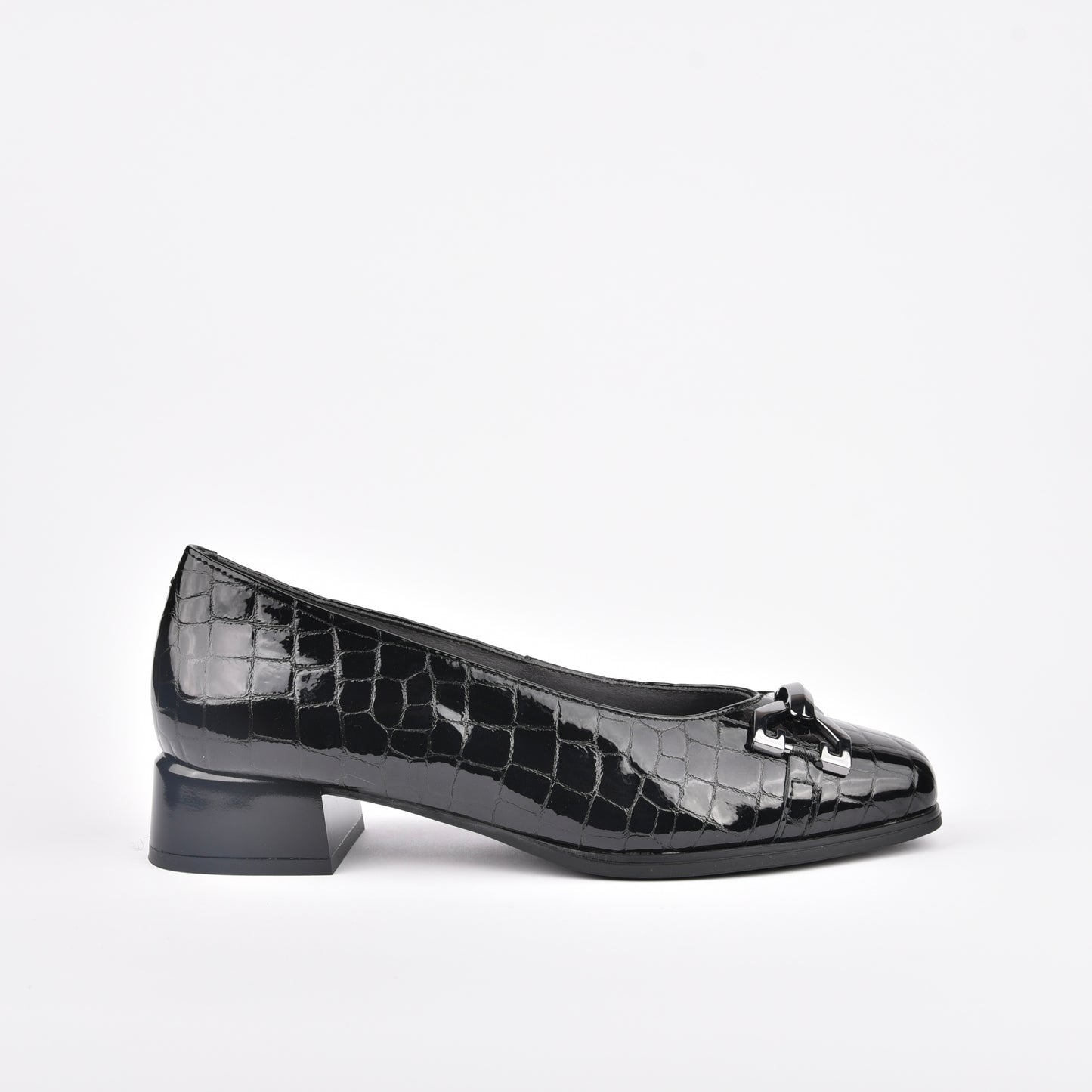10113 Pitillos 100% Genuine Leather Spanish Mid Heel Shoes for women in black