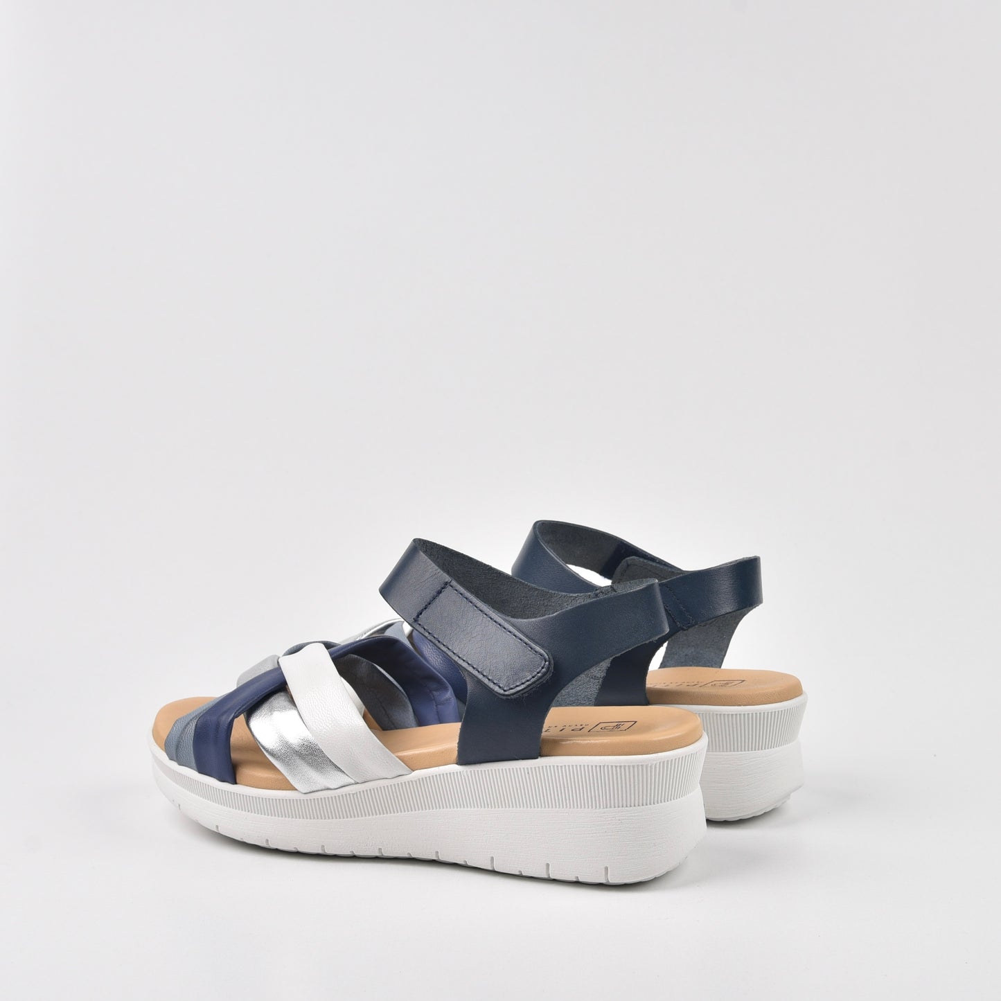 Pitillos Spanish Classic Sandals for Women in White Blue.