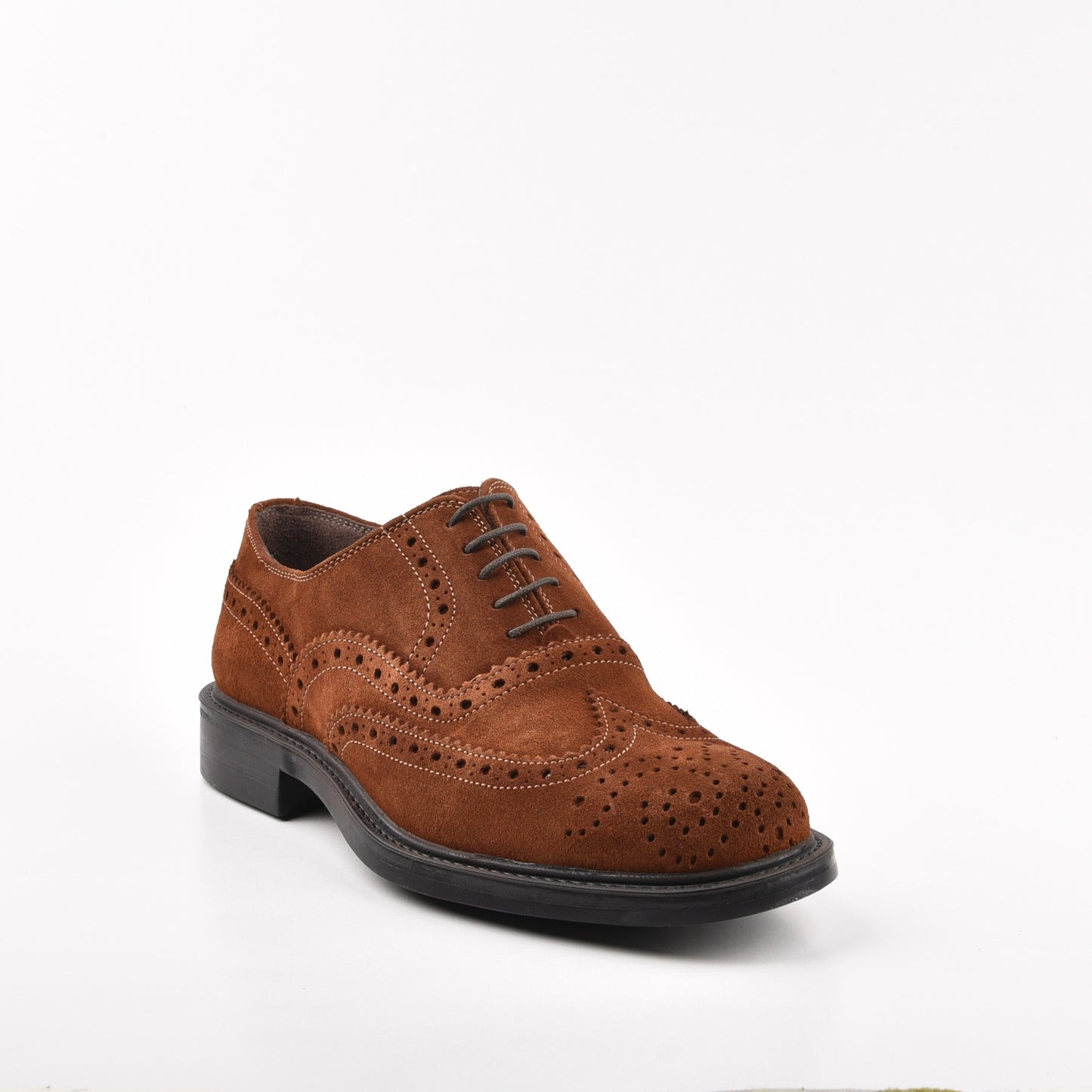 Shalapi Italian Oxford lace up for men in suede Camel