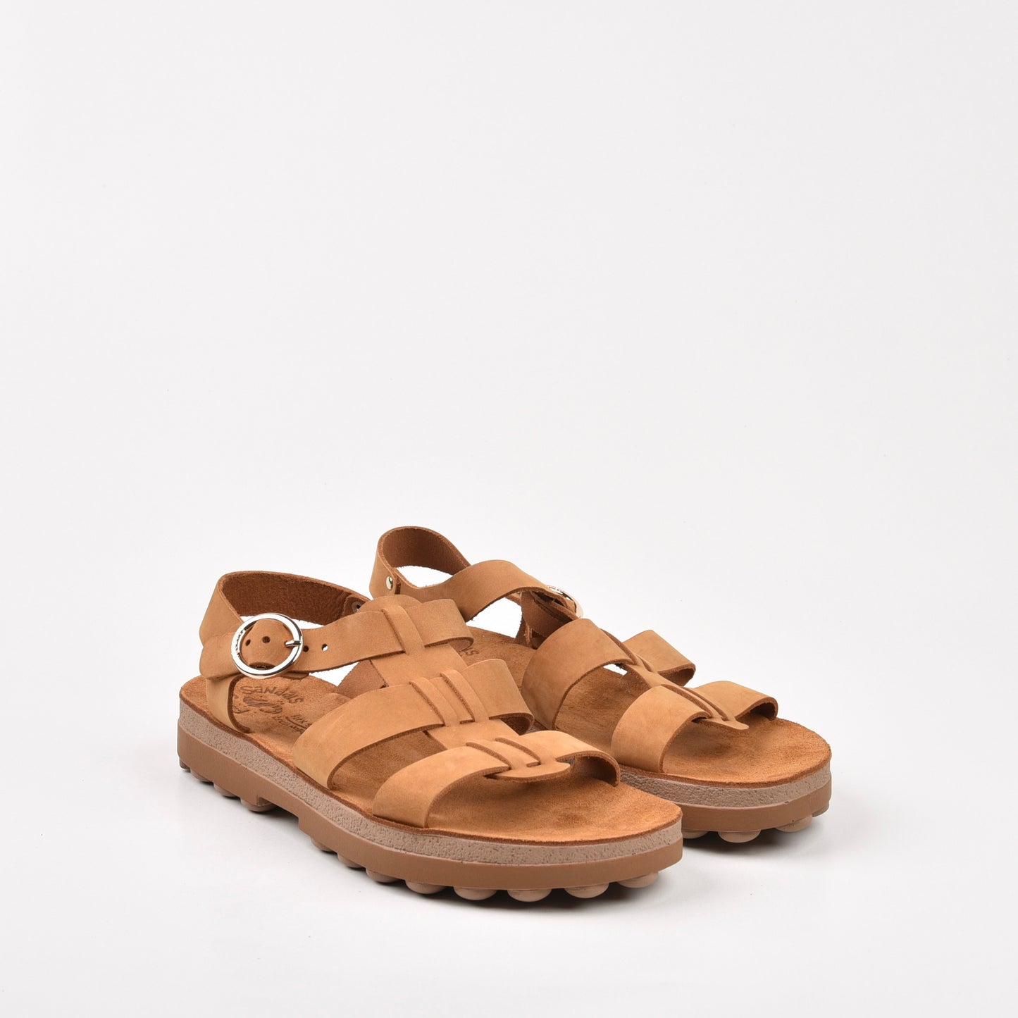 Fantasy sandals 100% Genuine Leather Greek Sandal for Women in Camel