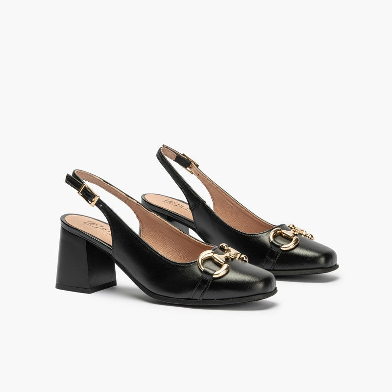 Pitillos Spanish High Heel Sandal for Women in Black.