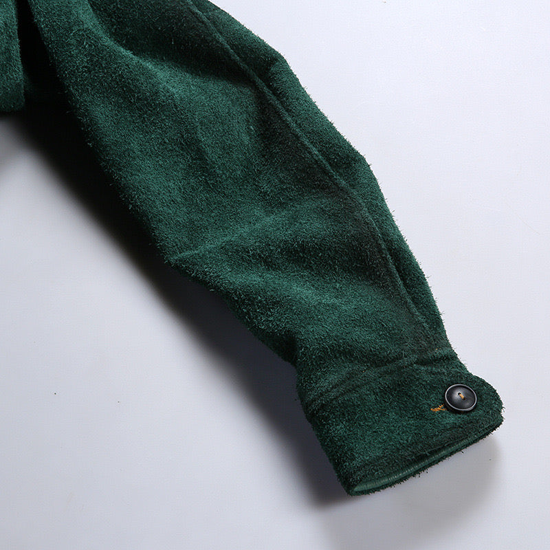 Shalapi Jackets for men in suede Green