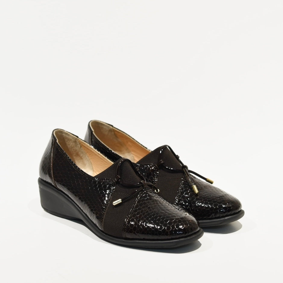 DFC 100% Genuine Leather Greek Classic Shoes in Shiny Brown for woman