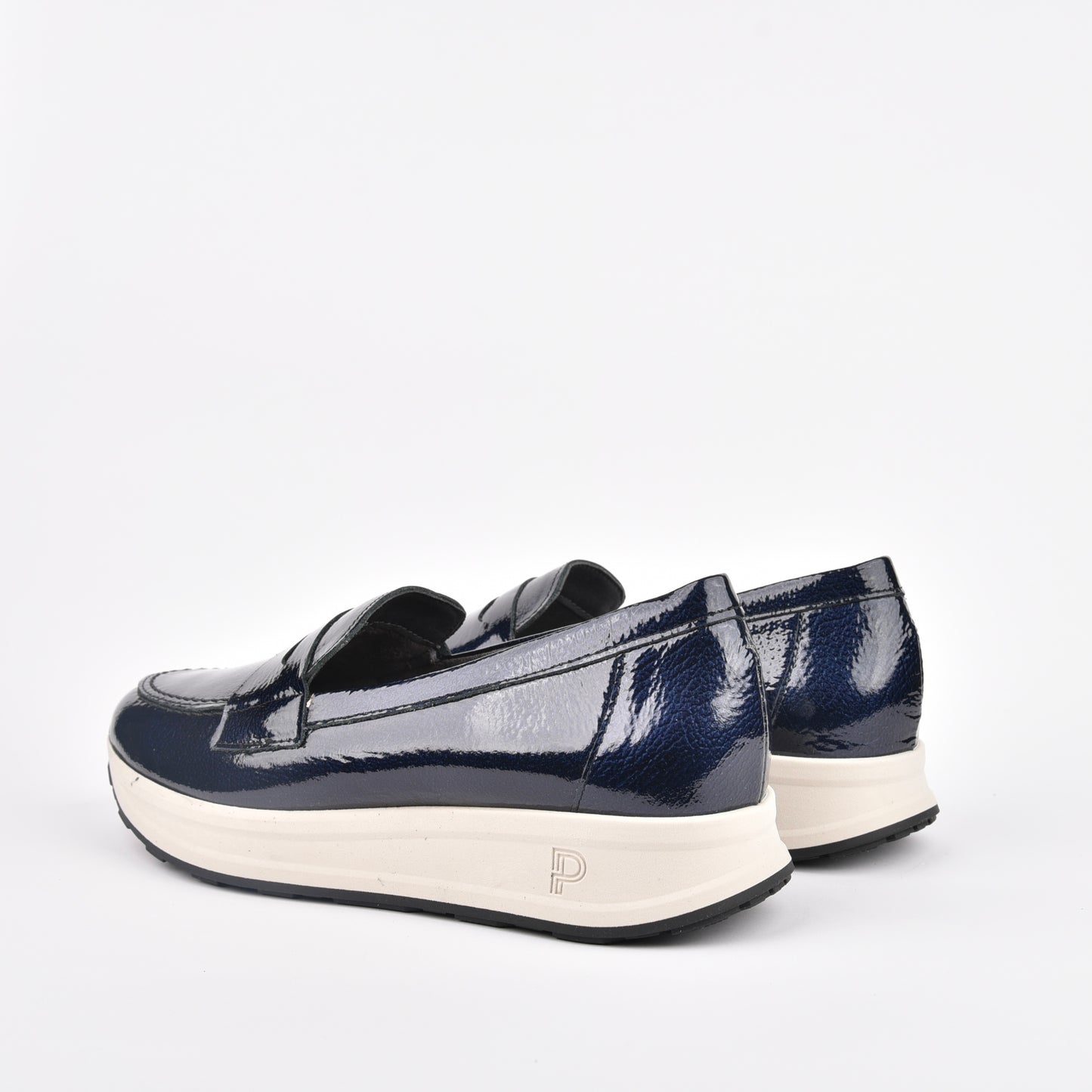 Pitillos 100% Genuine Leather Spanish loafers for women in navy blue