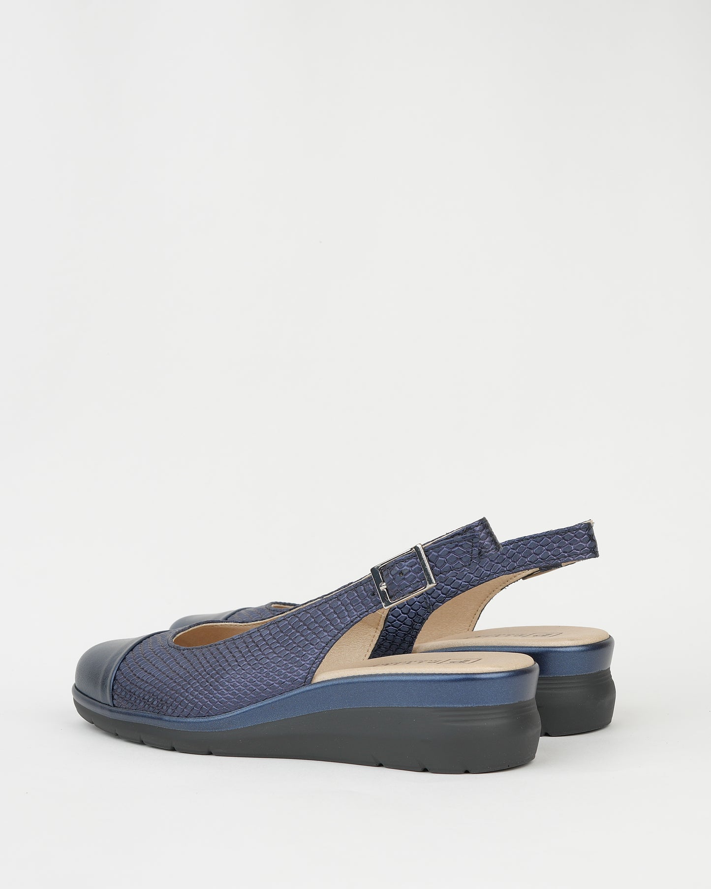 Pitillos spanish rocky heel sandals for women in navy blue
