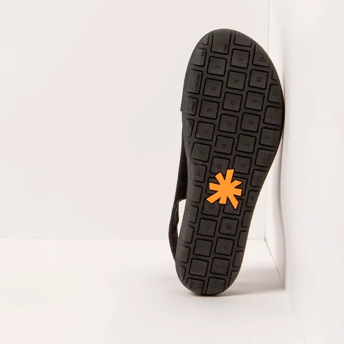 Art Spanish Strap Sandal for Women in Silk Black.