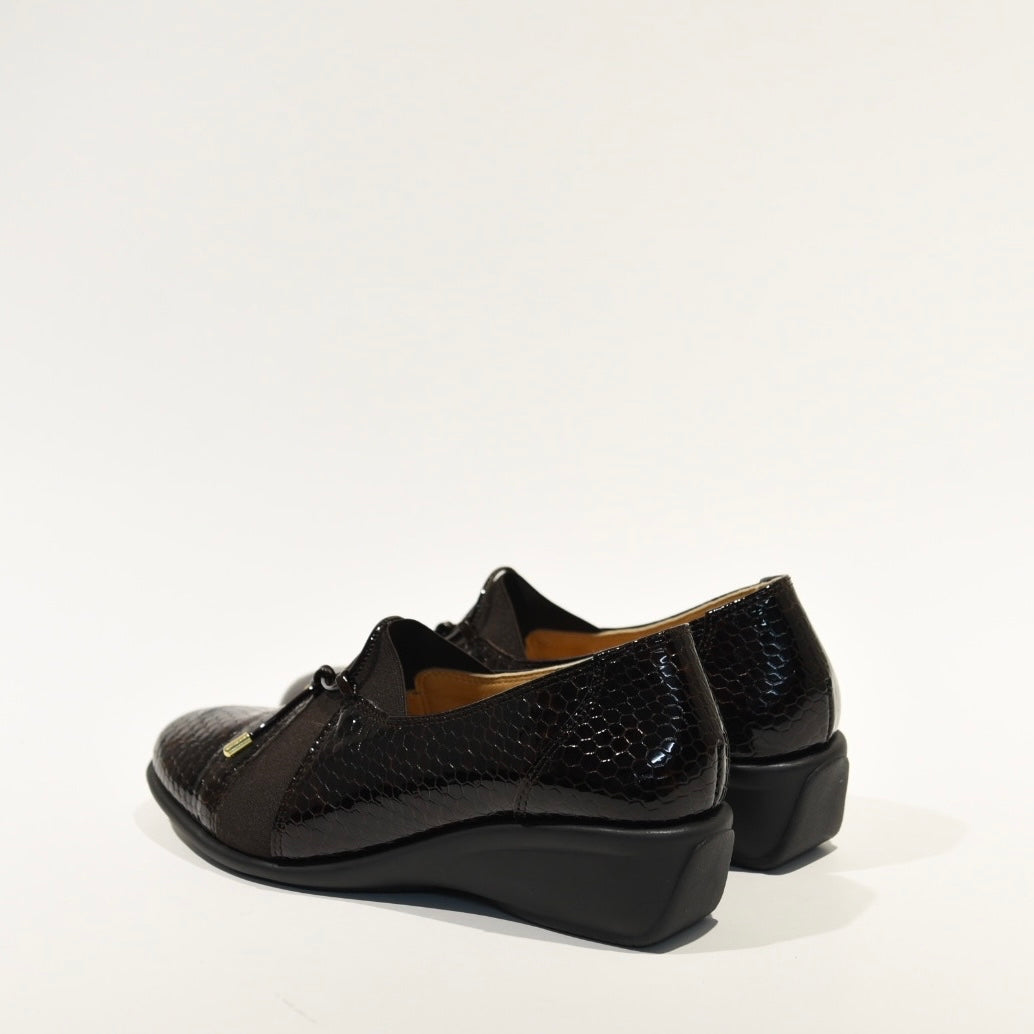 DFC 100% Genuine Leather Greek Classic Shoes in Shiny Brown for woman