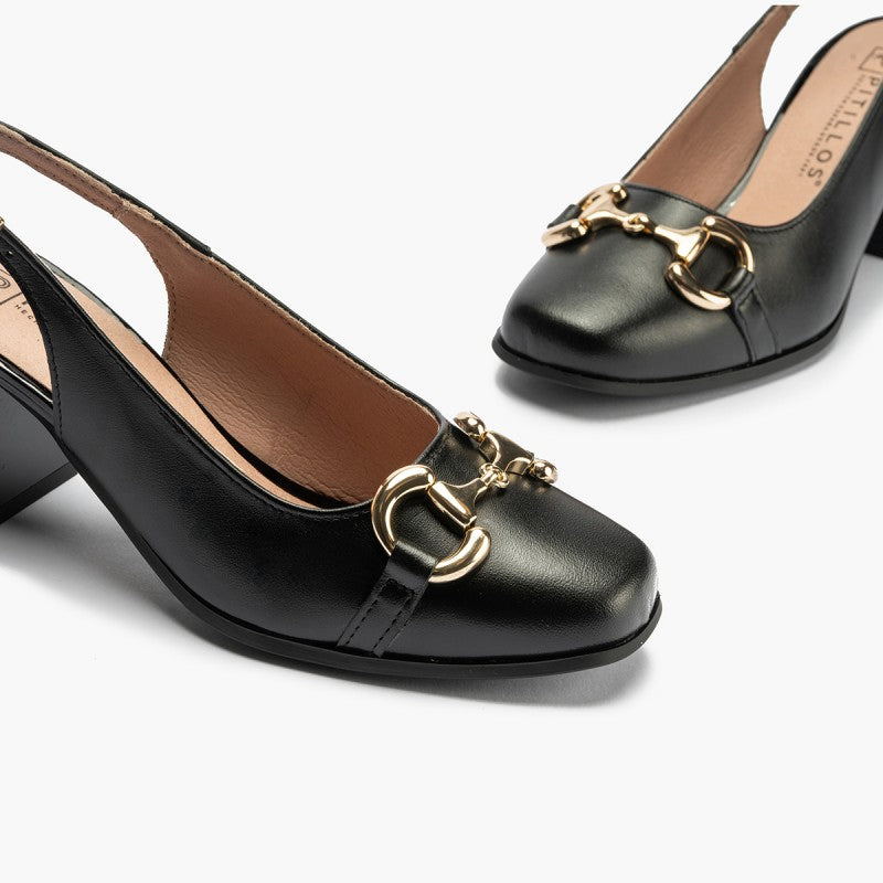 Pitillos Spanish High Heel Sandal for Women in Black.