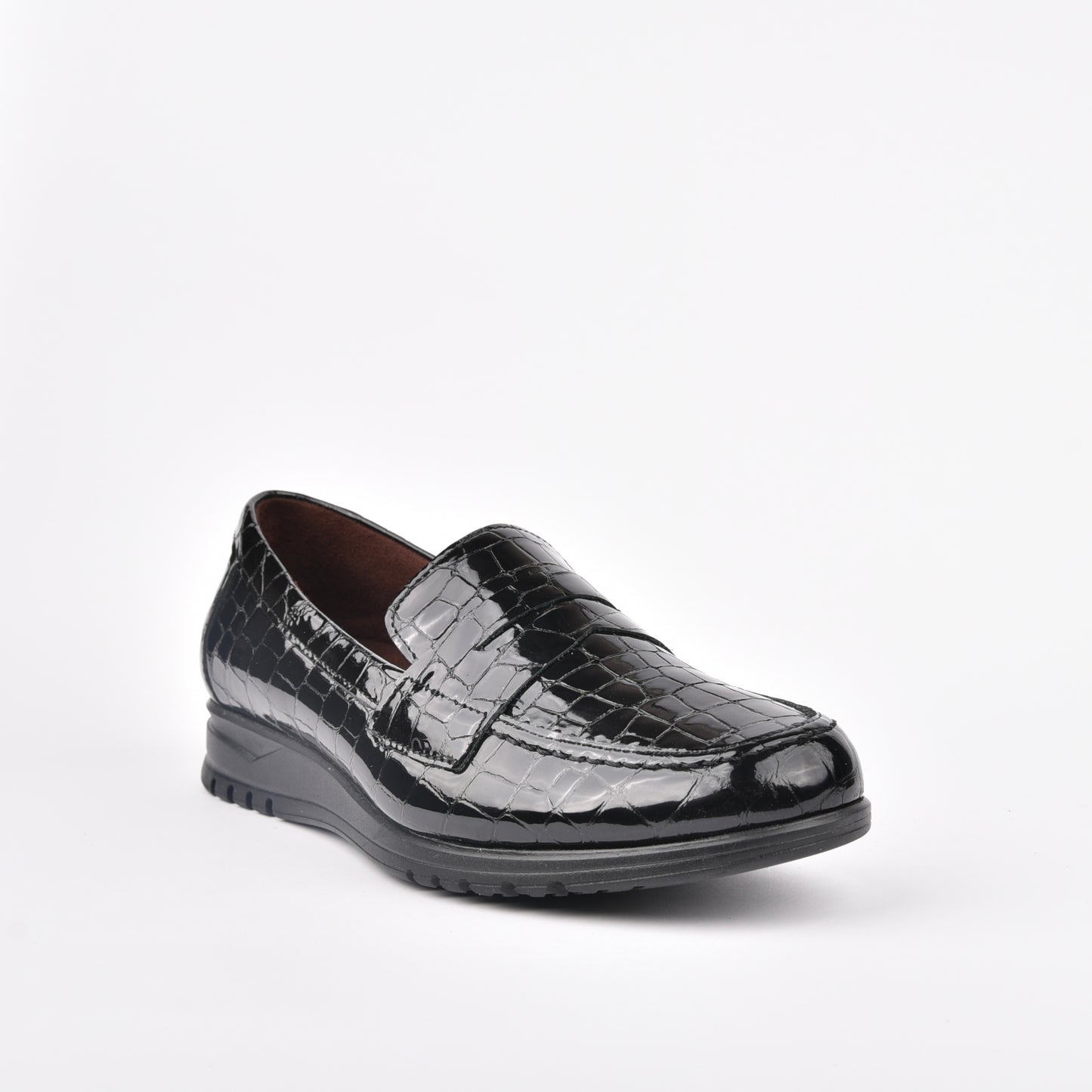 10132 Pitillos 100% Genuine Leather Spanish loafers for women in black