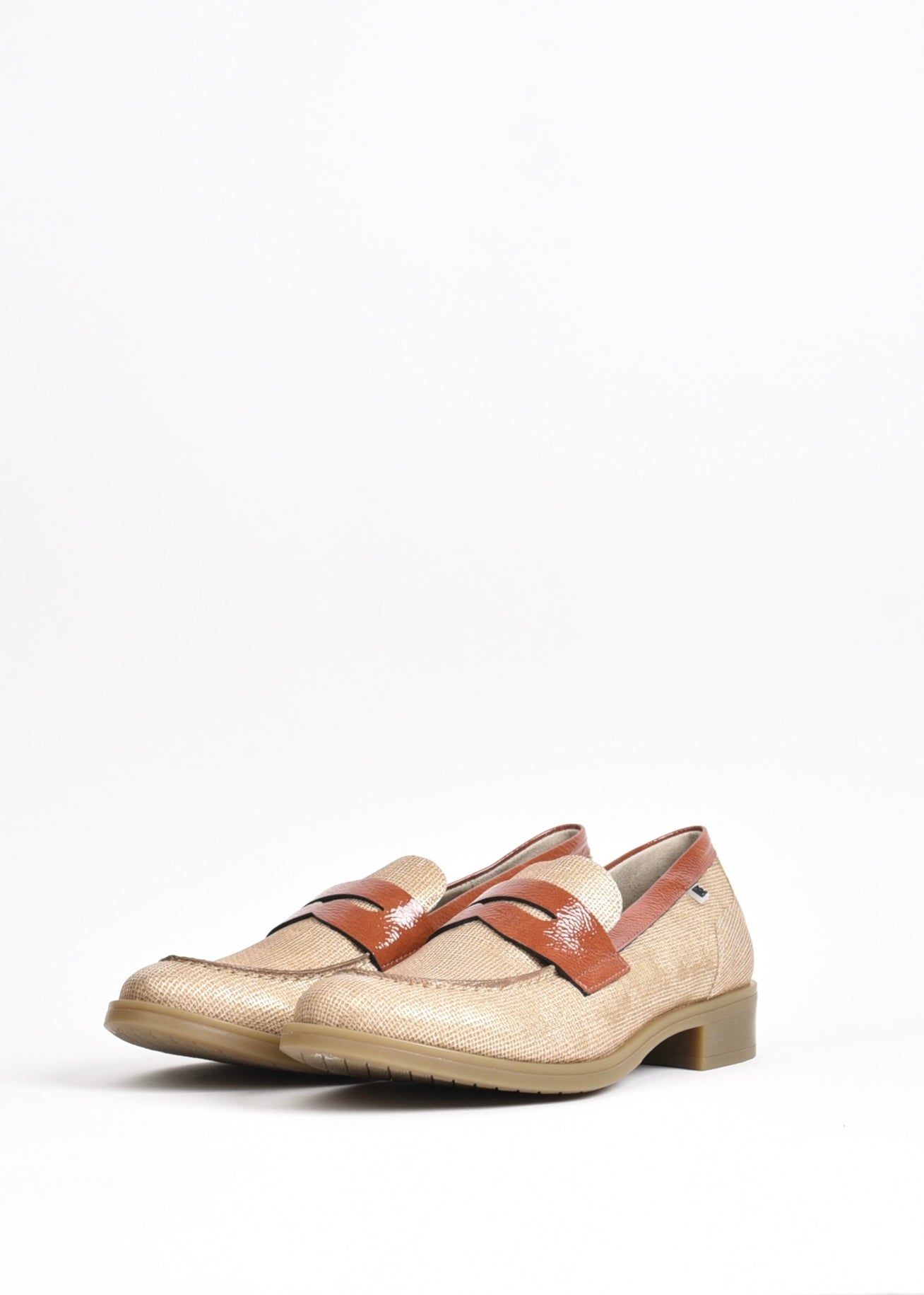 Dorking Fluchos Classic Comfortable Medium heel Sandal for women in Caber-gold