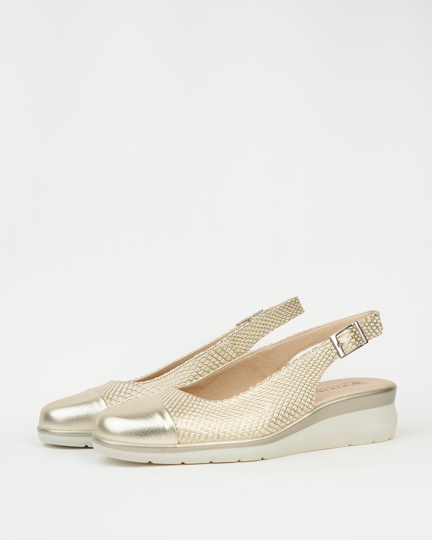 Pitillos spanish rocky heel sandels for women in gold