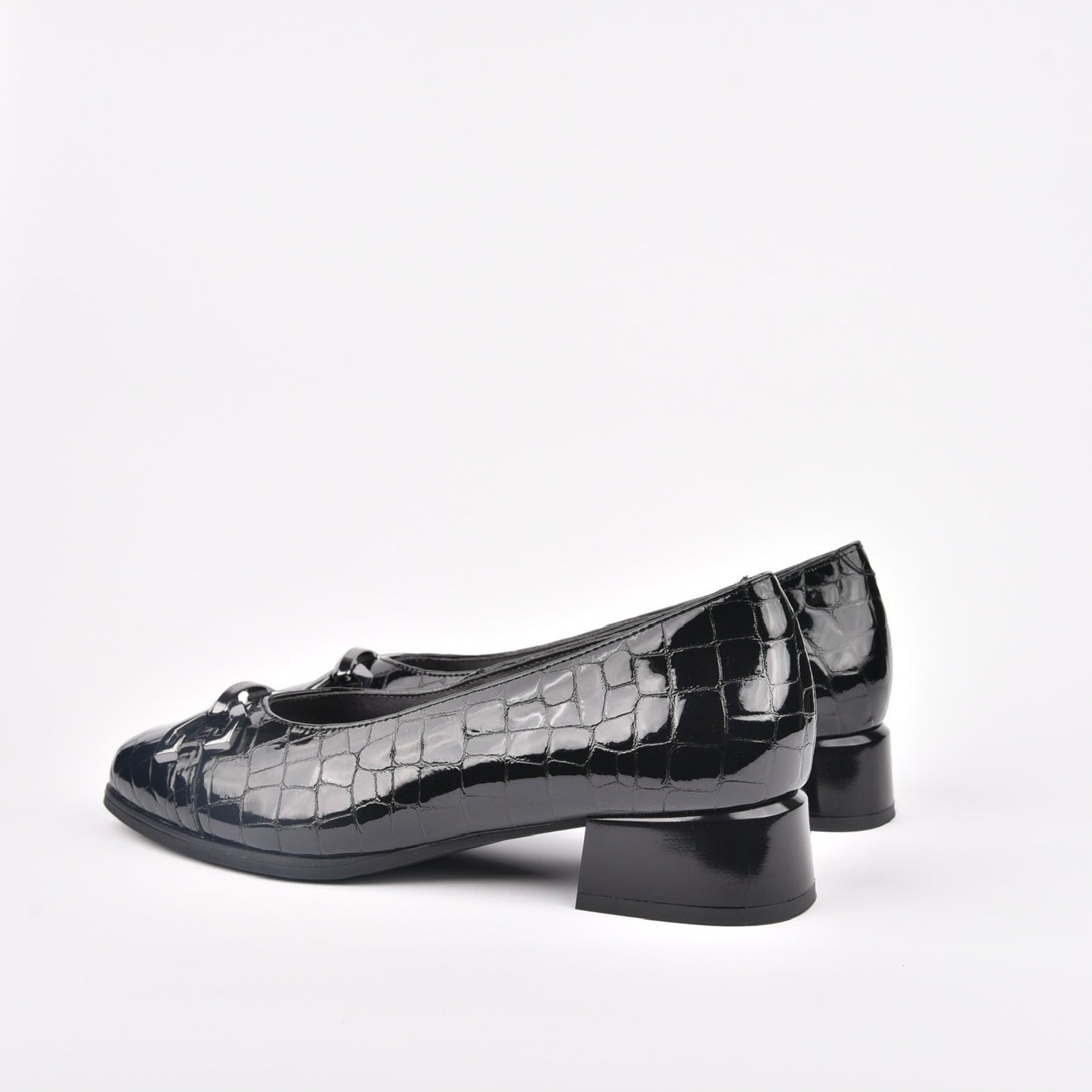 10113 Pitillos 100% Genuine Leather Spanish Mid Heel Shoes for women in black