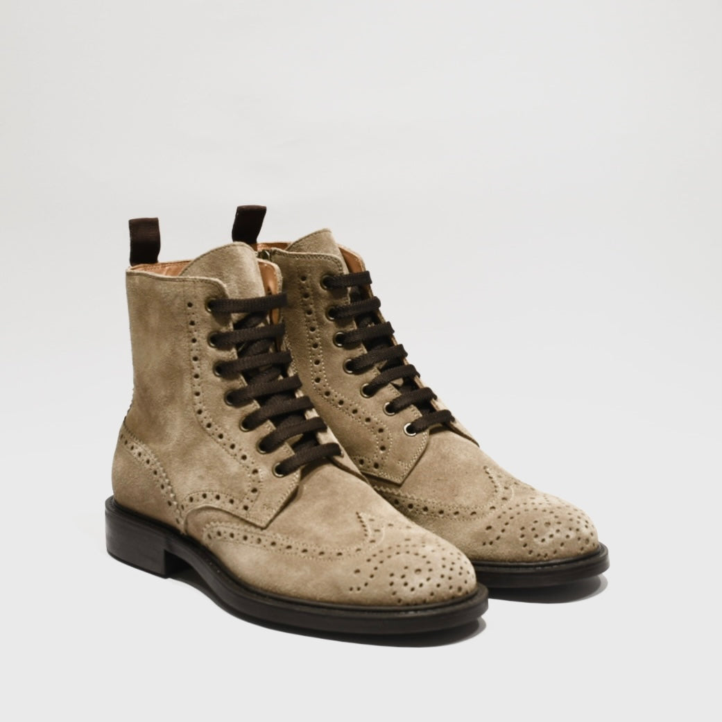 Shalapi Italian boots for men in suede’s beige