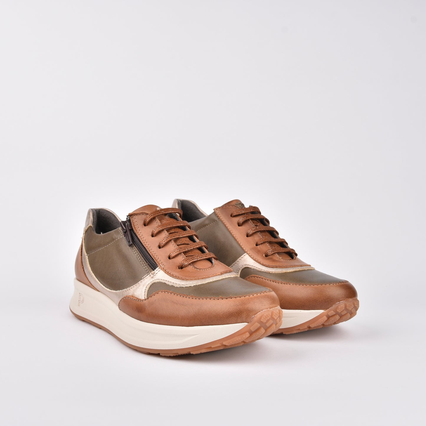 10205 Pitillos 100% Genuine Leather Spanish sneakers for women in Camel