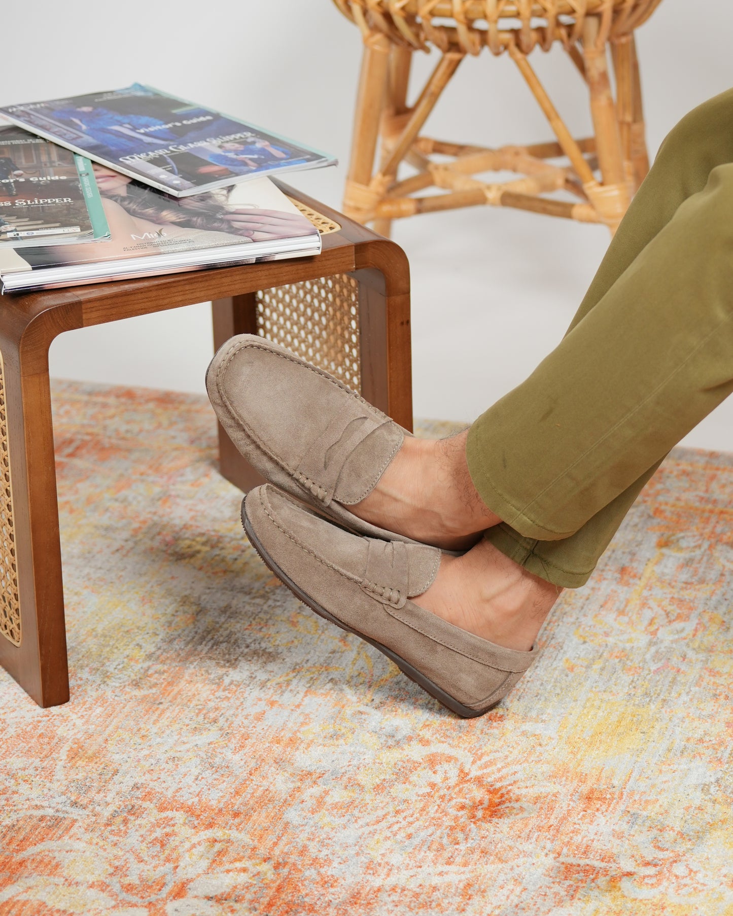 SHALAPI Portuguese loafers for men in suede beige