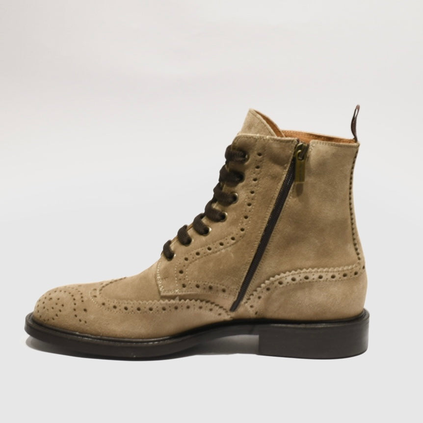 Shalapi Italian boots for men in suede’s beige