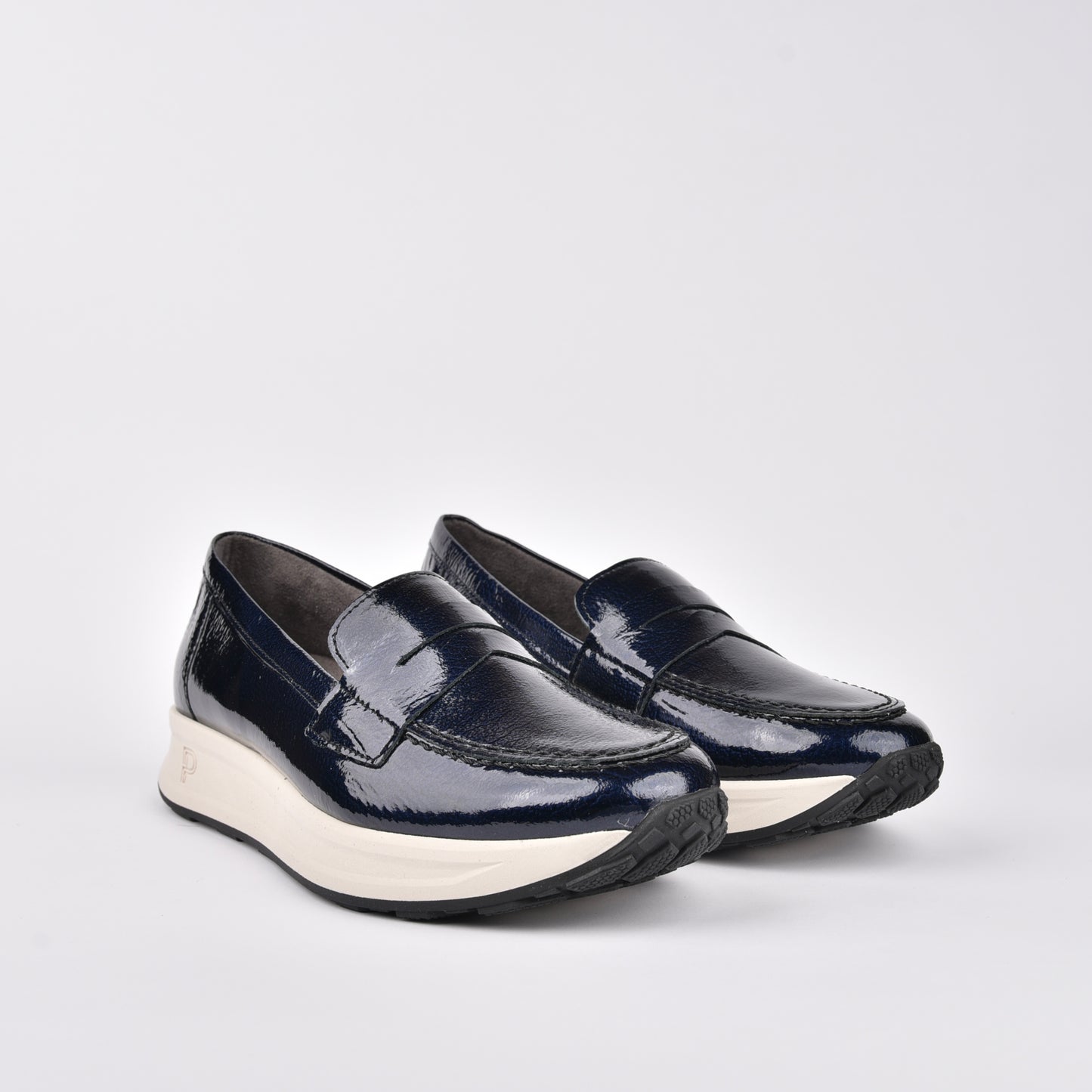 Pitillos 100% Genuine Leather Spanish loafers for women in navy blue