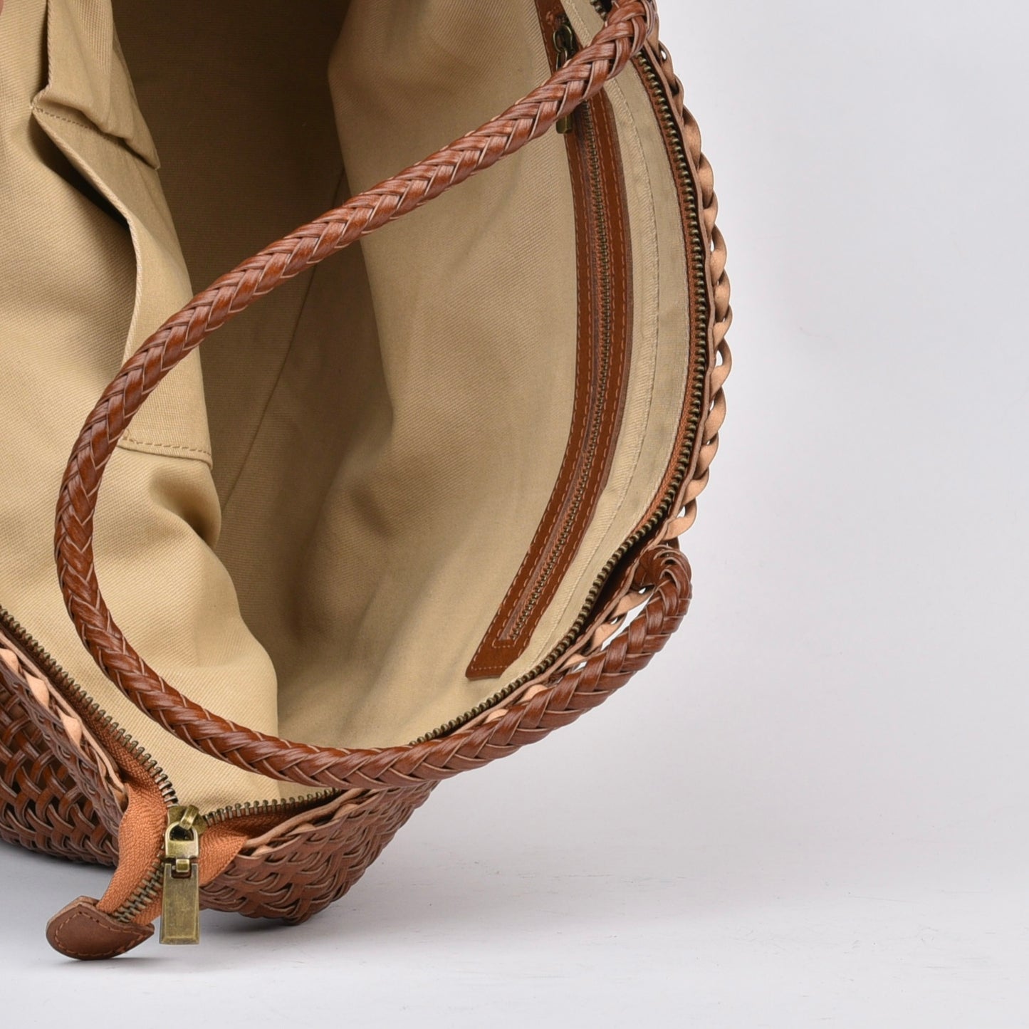 Genuine leather handbags for women in camel