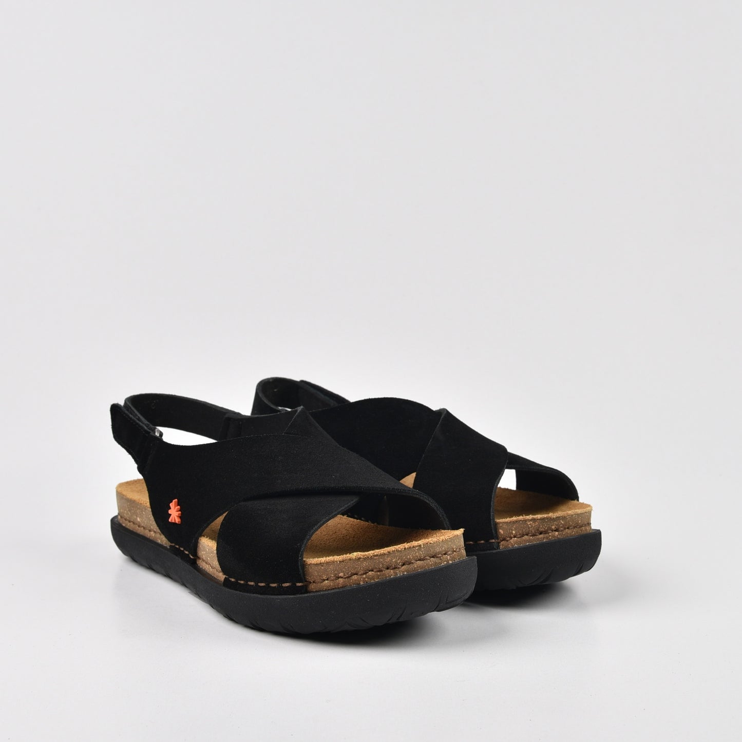 Art Spanish Strap Sandal for Women in Silk Black.