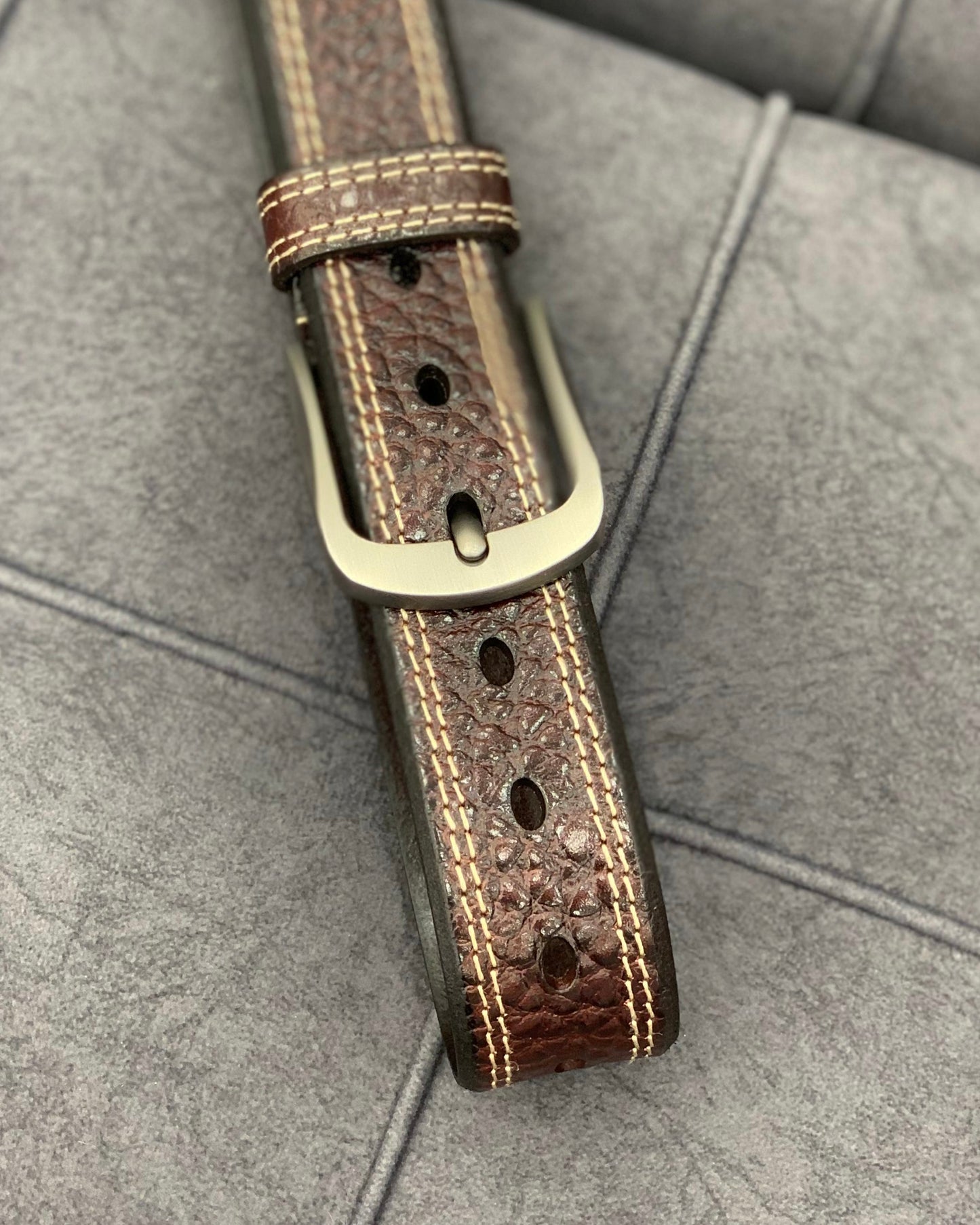 Shalapi Genuine leather belts for jeans for men in brown