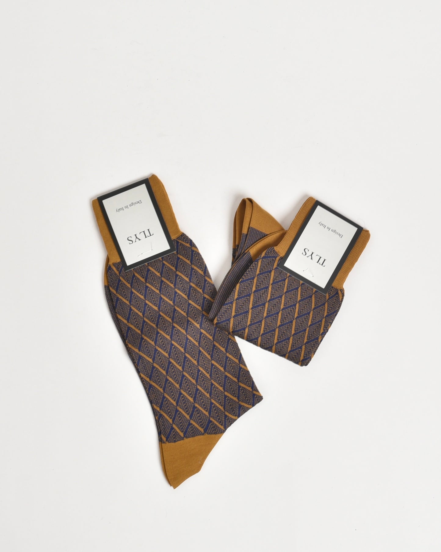 Camel and navy formal Socks for men in cotton