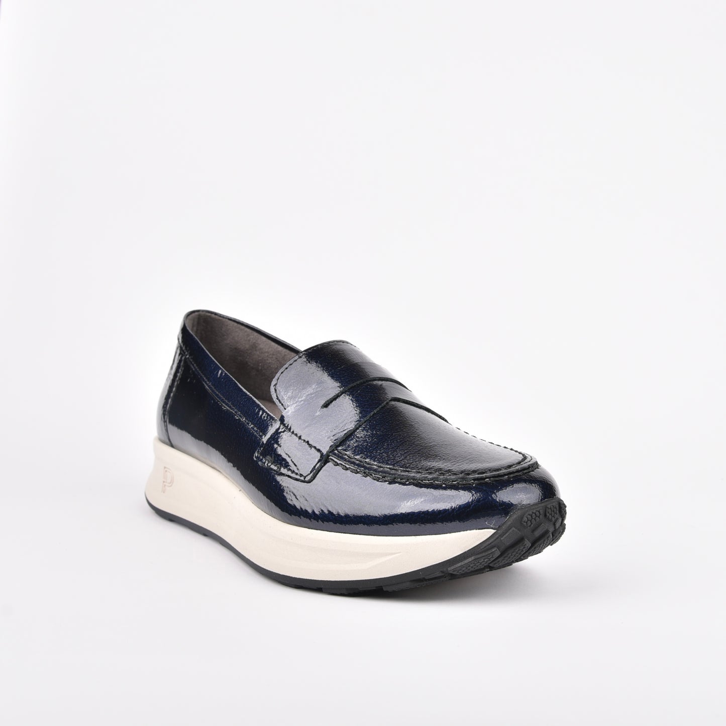 Pitillos 100% Genuine Leather Spanish loafers for women in navy blue