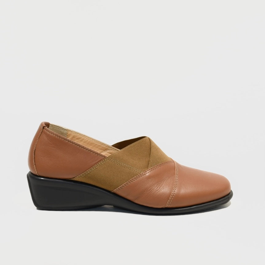 DFC Relax 100% Genuine Leather Greek Shoes in Camel for Women