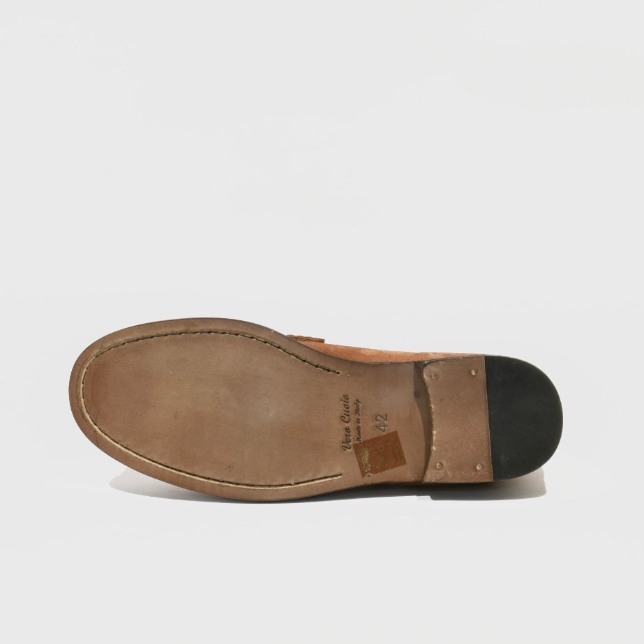 Shalapi Italian loafers for Men in suede Camel