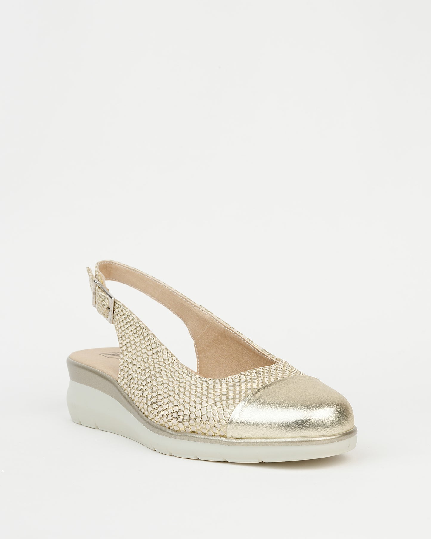 Pitillos spanish rocky heel sandels for women in gold