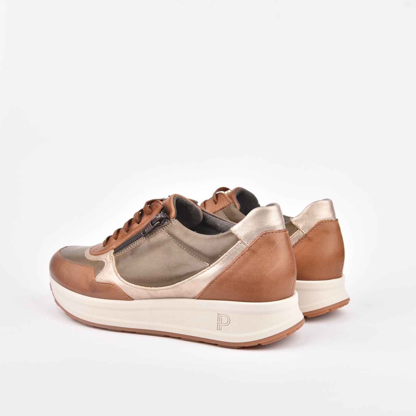 10205 Pitillos 100% Genuine Leather Spanish sneakers for women in Camel