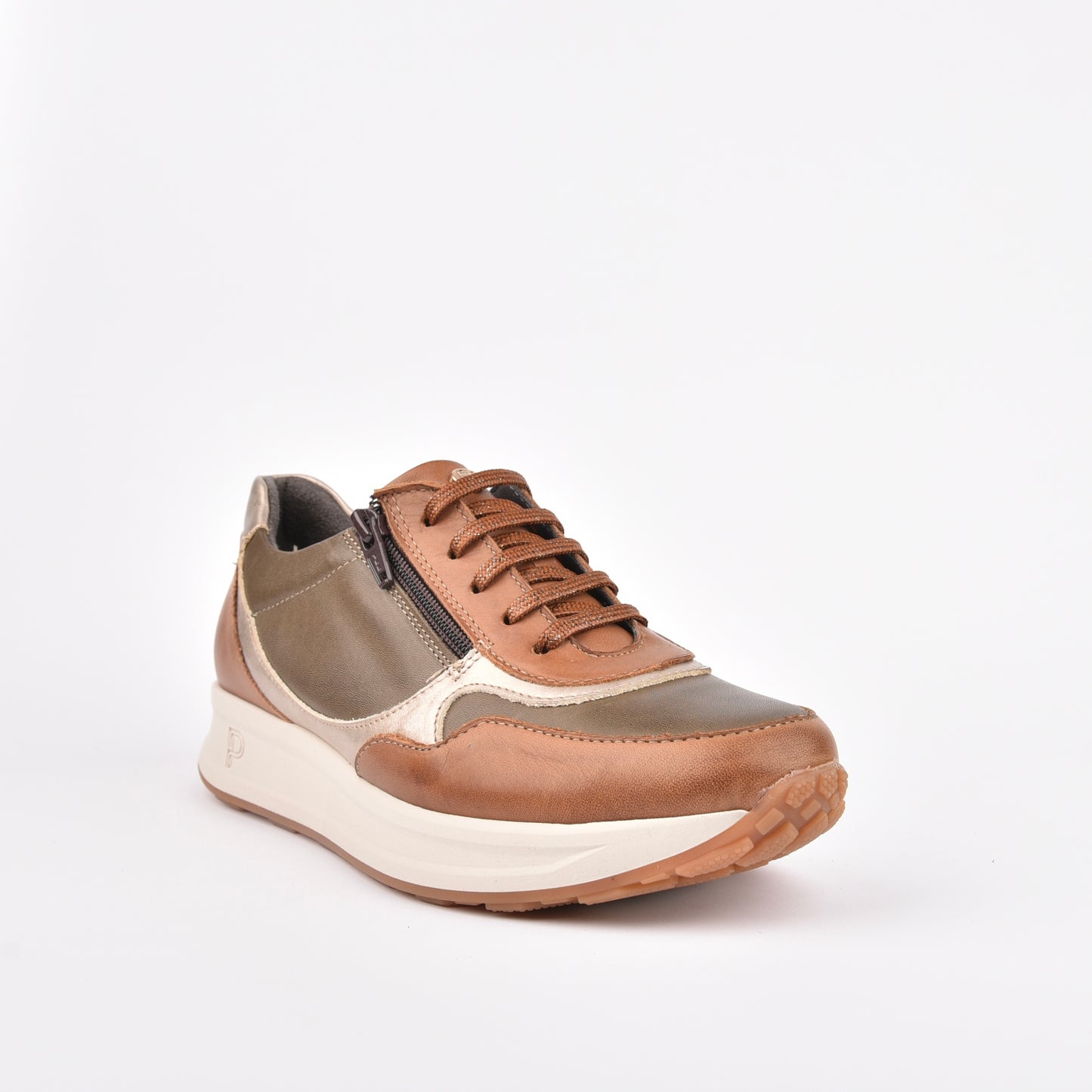 10205 Pitillos 100% Genuine Leather Spanish sneakers for women in Camel