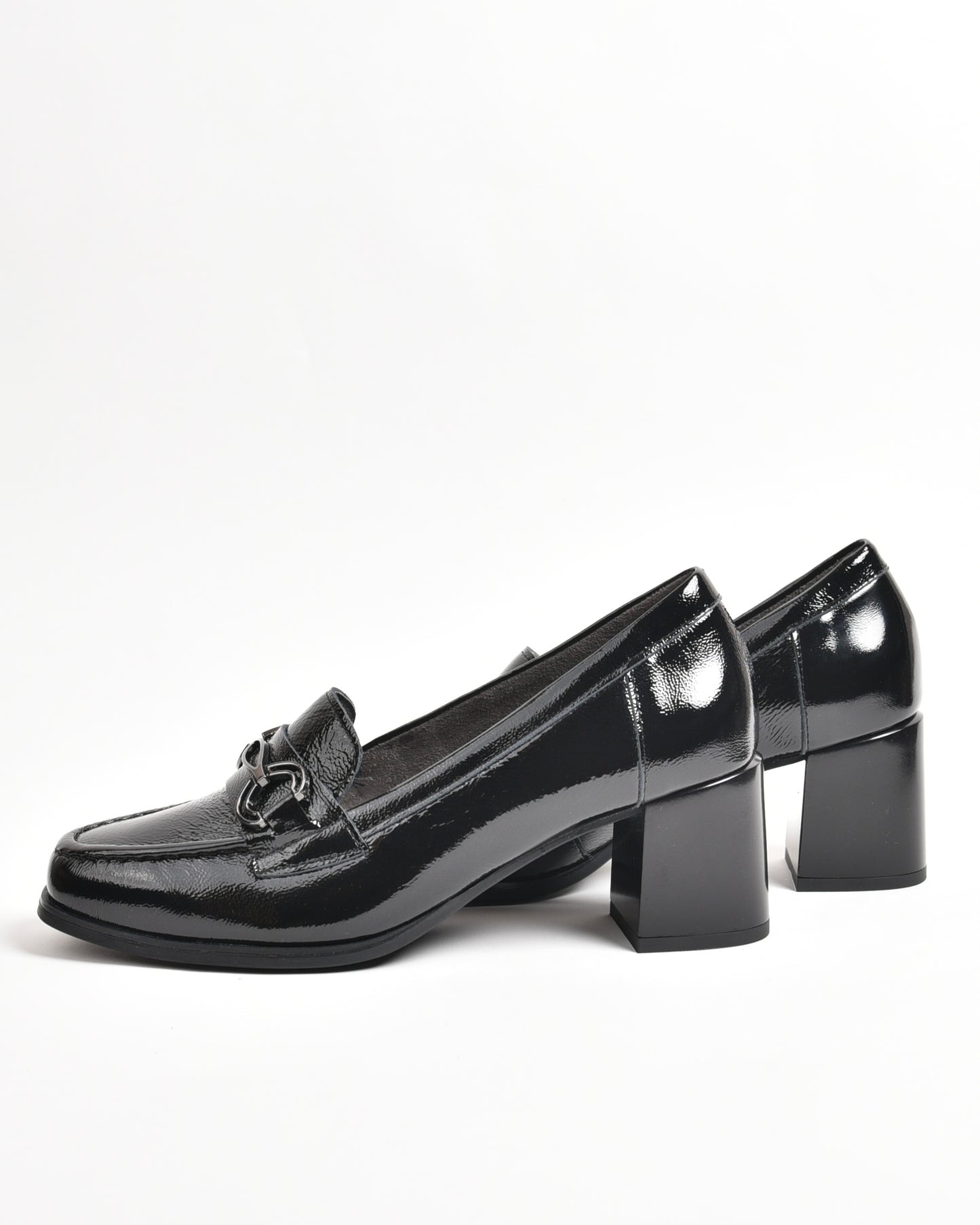 Pitillos classic high heel shoes for women in shiny black