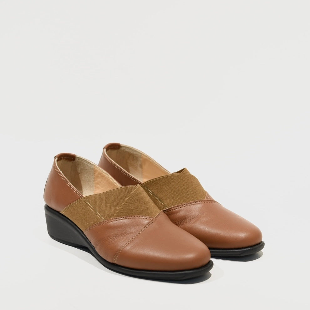 DFC Relax 100% Genuine Leather Greek Shoes in Camel for Women