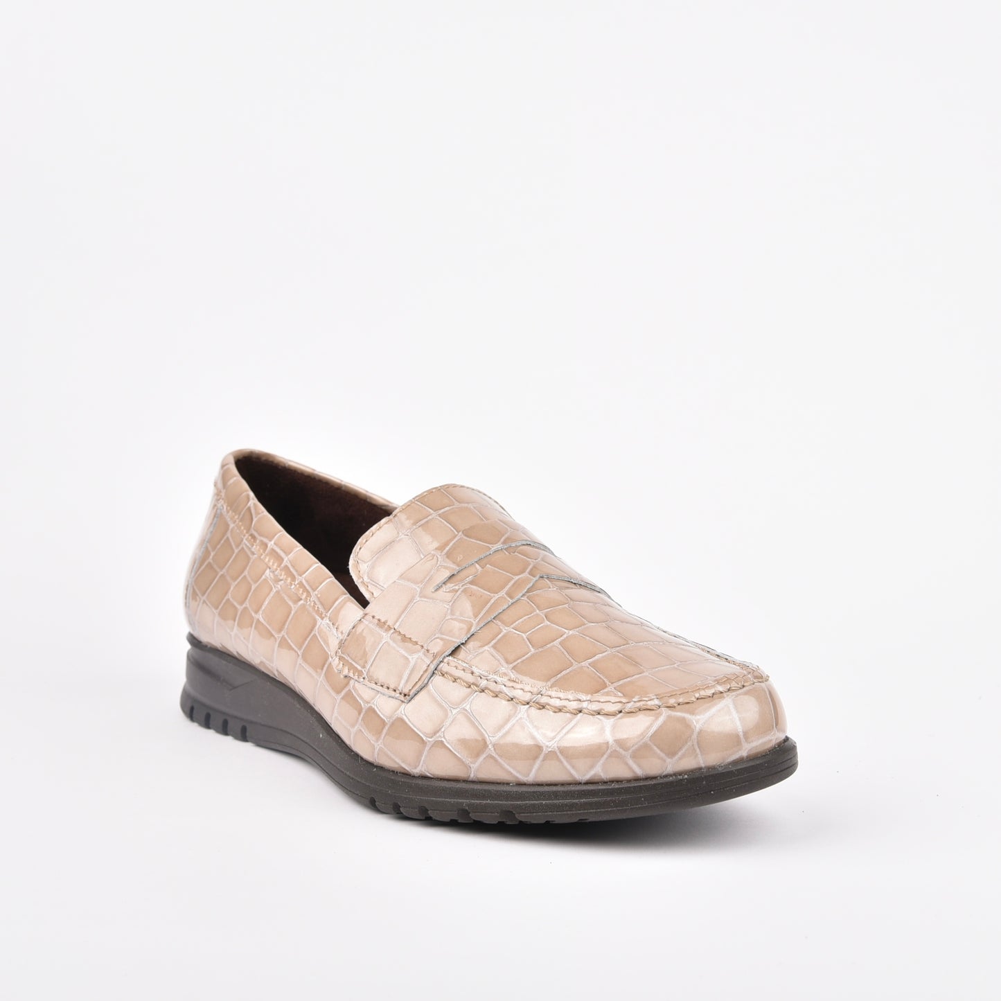 10125 Pitillos 100% Genuine Leather Spanish loafers for women in Camel