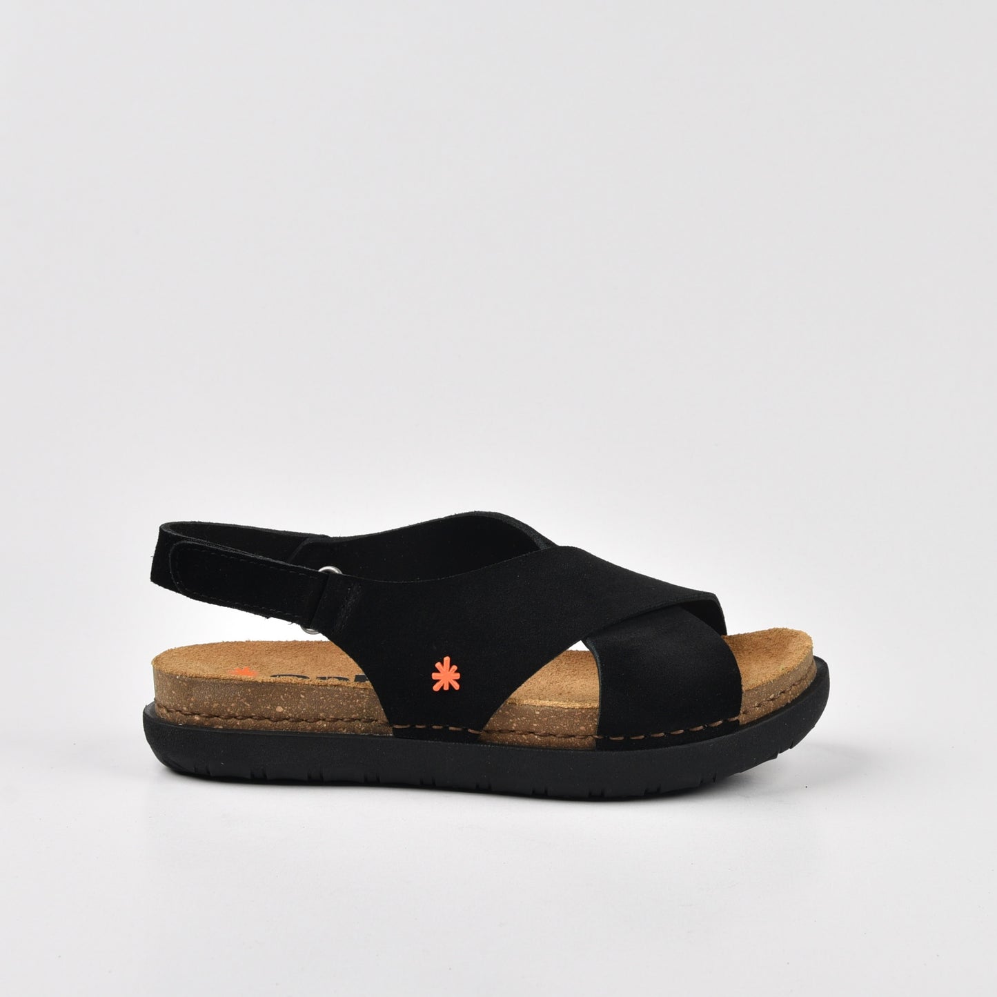 Art Spanish Strap Sandal for Women in Silk Black.