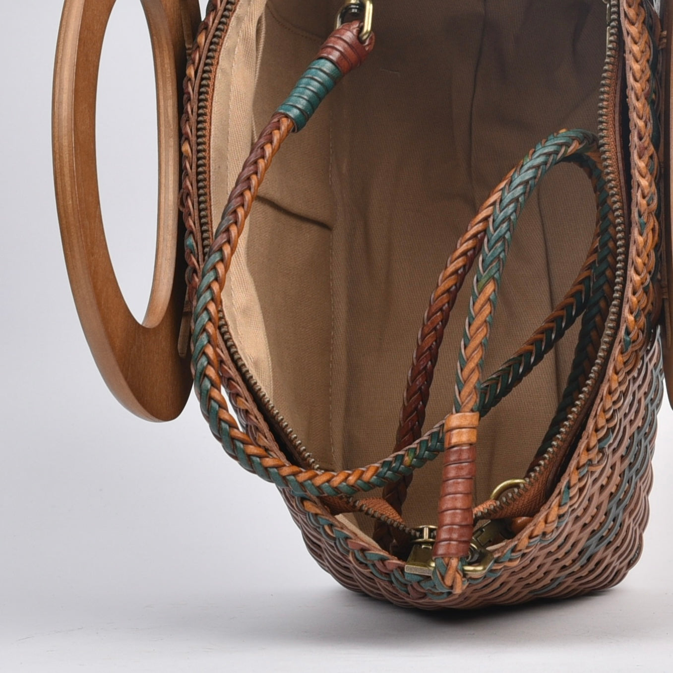 Genuine leather handbags for women in camel