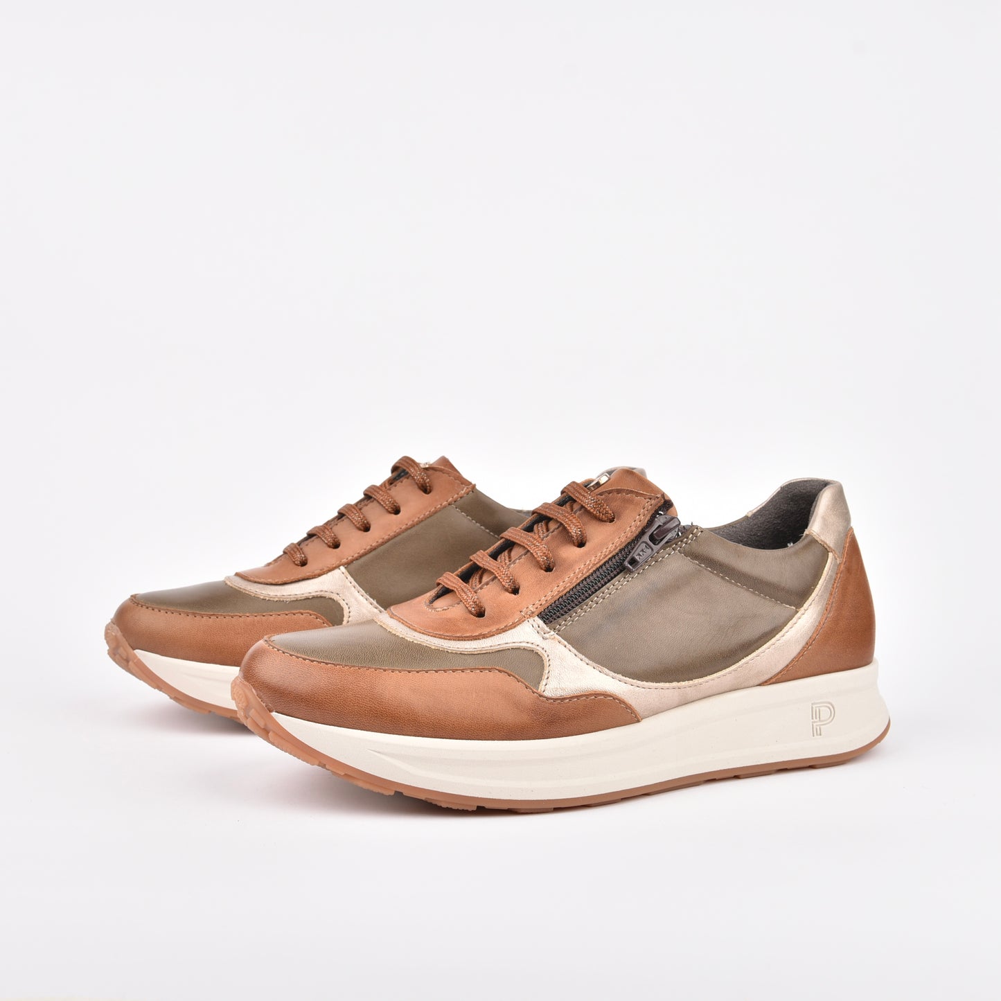 10205 Pitillos 100% Genuine Leather Spanish sneakers for women in Camel