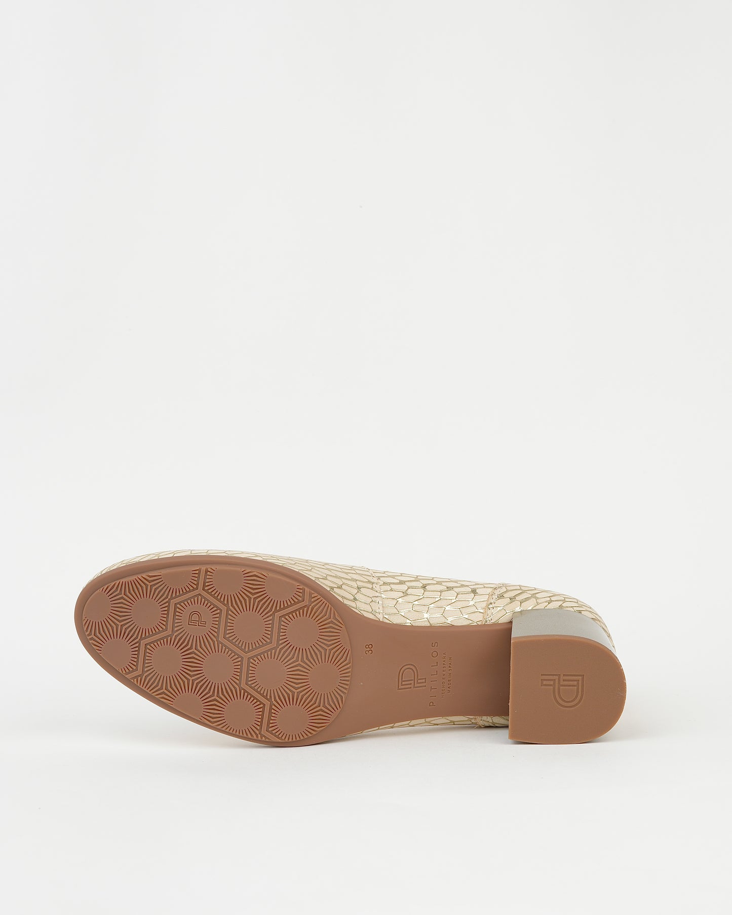 Pitillos spanish mid heel shoes for women in gold