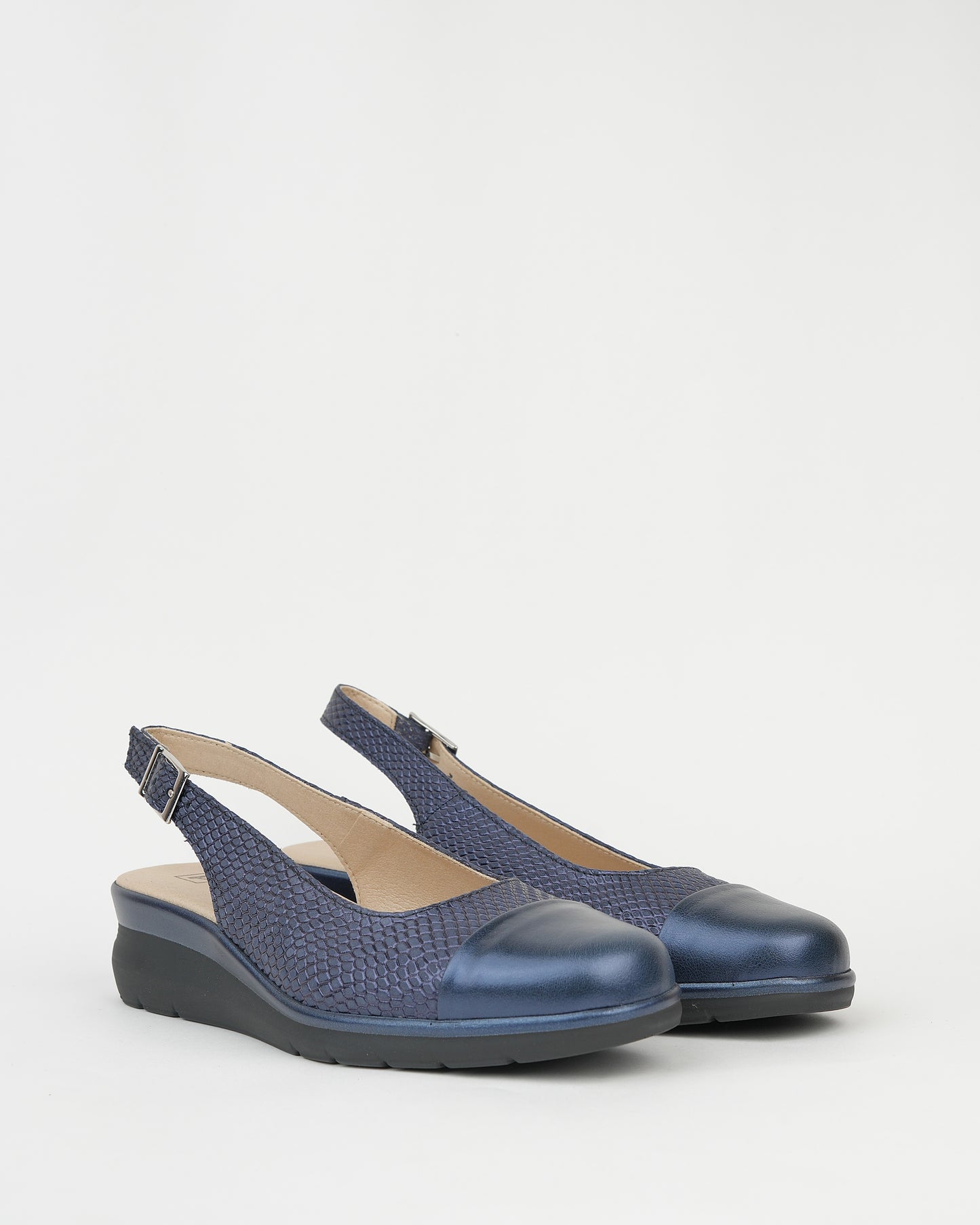 Pitillos spanish rocky heel sandals for women in navy blue