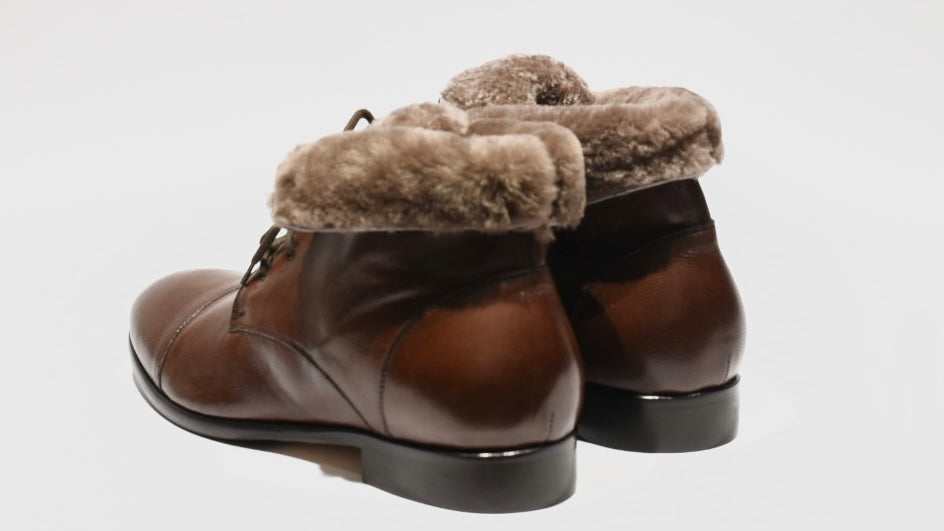 Shalapi Italian ankle boots with original Faru for men in black