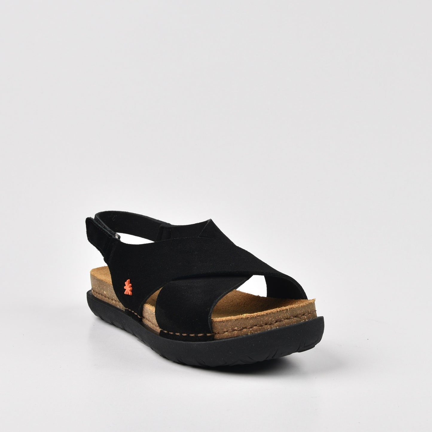 Art Spanish Strap Sandal for Women in Silk Black.