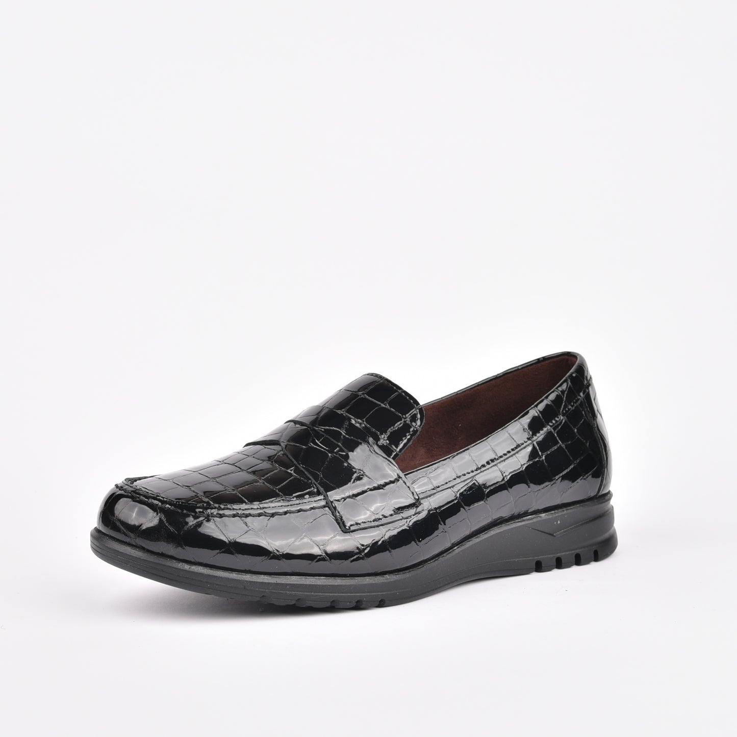 10132 Pitillos 100% Genuine Leather Spanish loafers for women in black