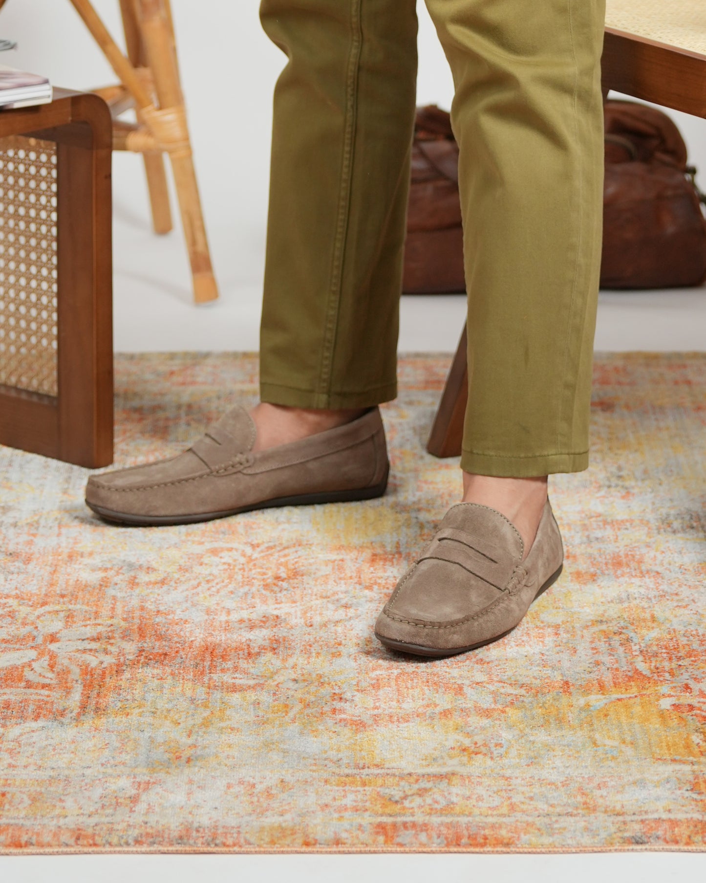 SHALAPI Portuguese loafers for men in suede beige