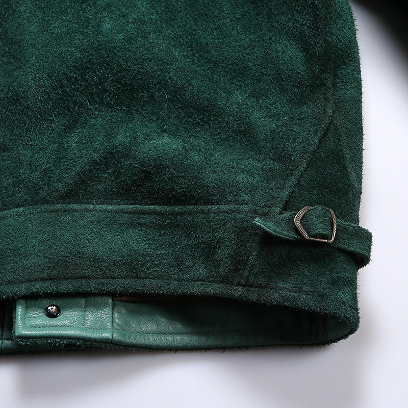 Shalapi Jackets for men in suede Green