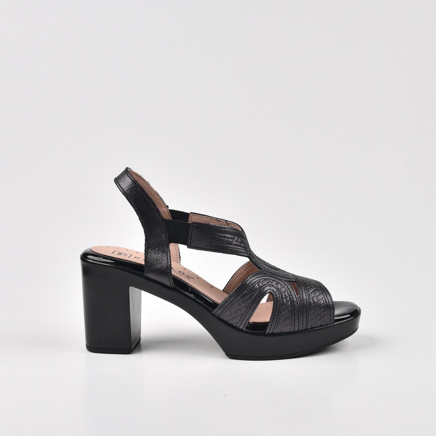 Pitillos Spanish Classic High Heel Sandals for Women in Black.